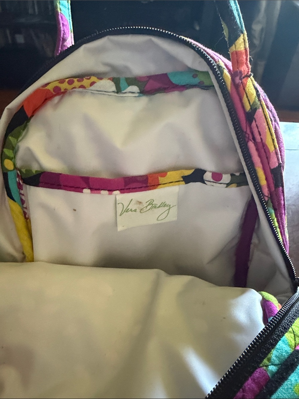Vera Bradley lunch bag in Pink, Yellow & Green